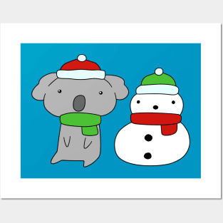 Koala and Snowman Posters and Art